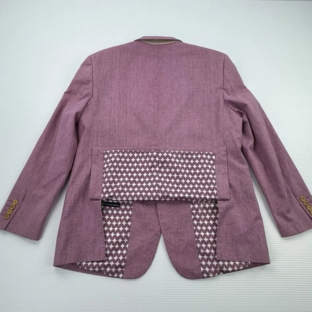 Linea Uomo 44R Dusty Pink Linen Blend Sport Coat Blazer Casual Jacket 44 Regular